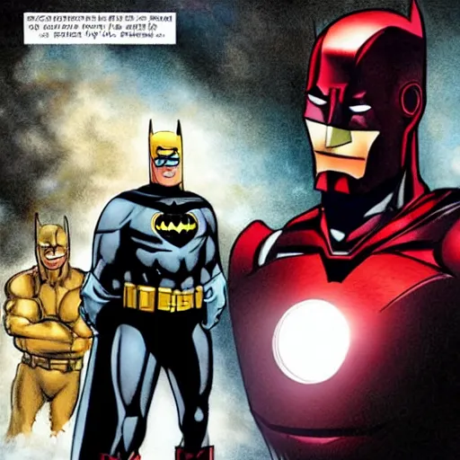 Image similar to batman from the justice league as ironman from the avengers movies