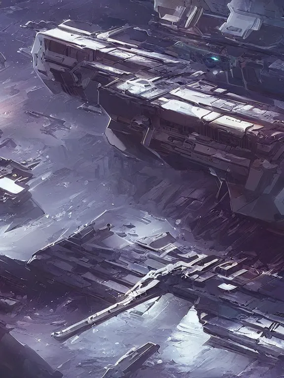 Image similar to a space sci fi shipyard, dramatic, artstation,