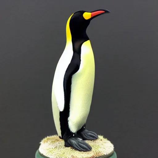 Image similar to Giant emperor penguin, painted wargaming miniature