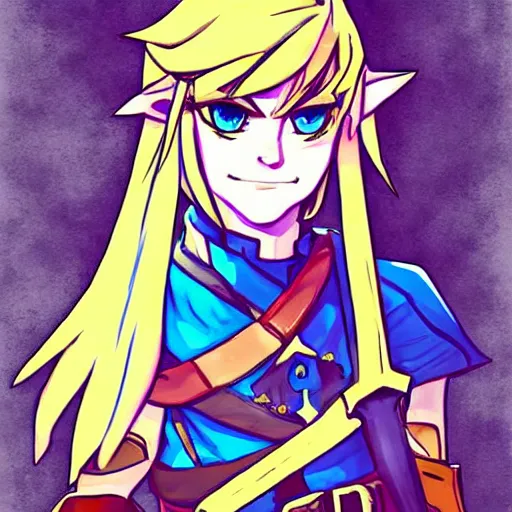 Image similar to Link in valorant style, 2d art