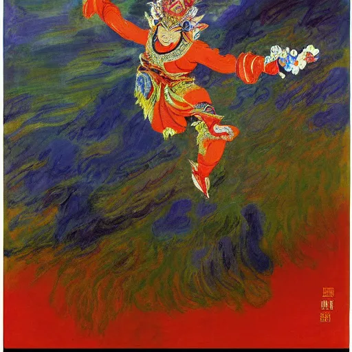 Prompt: The monkey king of China, Journey to the west, Claude Monet