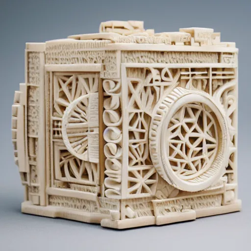 Prompt: multi dimensional language model carved out of ivory, canon 5 d 5 0 mm lens