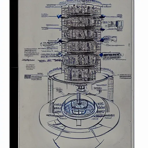 Prompt: photo of blueprint of fusion reactor designed by leonardo davinci