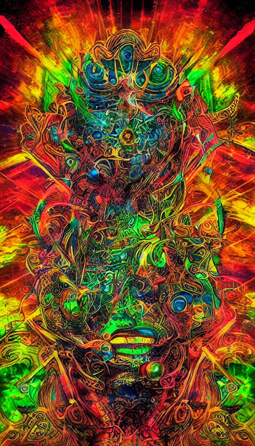 Image similar to psytrance artwork, by schizophrenia patient