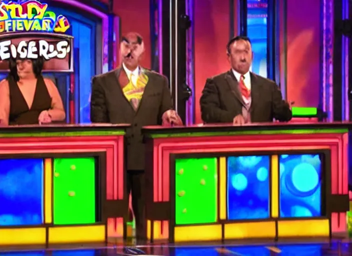 Image similar to the episode of Family Feud where everyone gets covered with nickelodeon slime hd