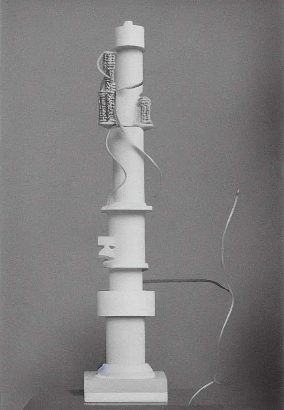 Image similar to a chess - piece building machine, minimal white machinery with cables, a surrealist sculpture by marcel duchamp, archival pigment print, 1 9 1 4, conceptual art, artwork, academic art, surrealist, fluxus