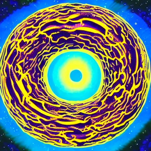 Prompt: The mighty donut, yellow aura, celestial, divine, Sci-fi Art