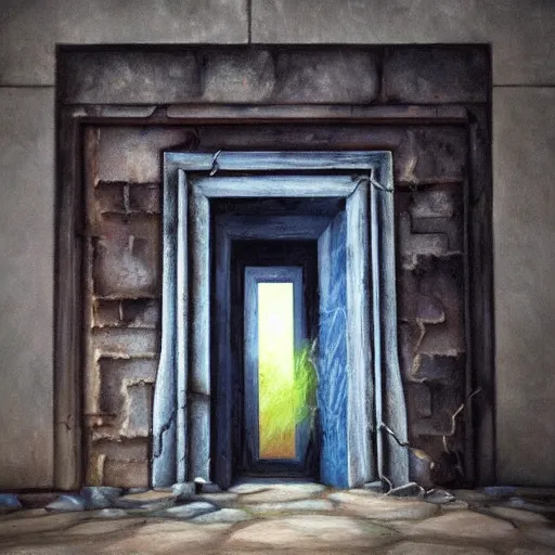 Prompt: realistic painting of a portal highly detailed trending on art station