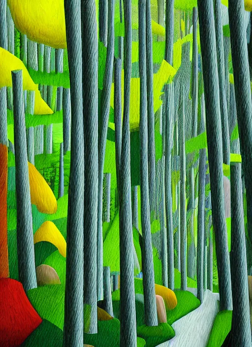 Prompt: lush forest, high detail, 4 k, concept art, cubism style