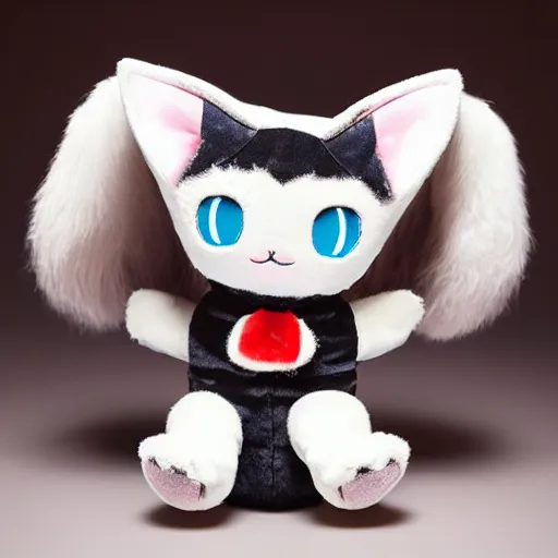 Prompt: cute fumo plush of a devout cat girl from a secret cult, the order of the burning shadow, studio lighting, chaotic evil
