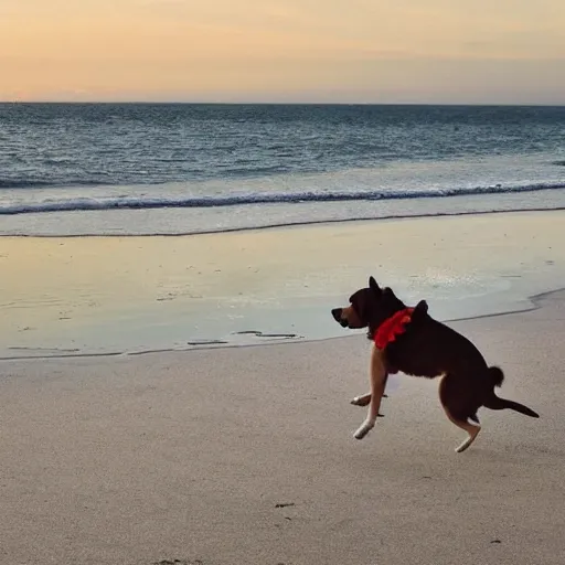 Prompt: a dog ballerina is drinking coca - cola on the beach