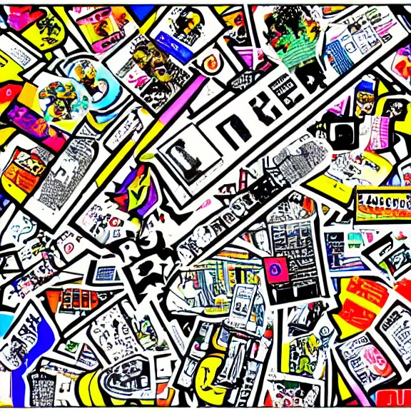 Image similar to 9 0 s clipart collage of y 2 k objects, macpaint, hyper colourful