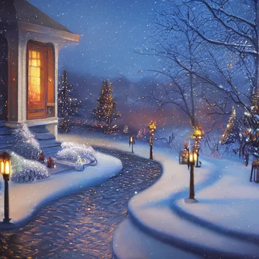 Prompt: outdoor wedding,inspired by Evgeny Lushpin,winter,night time,cinematic,art station