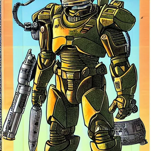 Image similar to master chief illustrated by akira toriyama