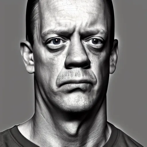 Prompt: photo portrait mugshot of the lovechild of john cena and steve buscemi from new jersey, realistic, hyperrealistic, 8 k resolution, hd quality, very detailed, highly detailed, intricate details, real life, real world, trending on artstation, digital art, really realistic, very realistic, headshot, head in frame, stock image, mugshot