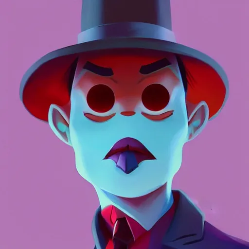 Image similar to face icon stylized minimalist darkwing duck, loftis, cory behance hd by jesper ejsing, by rhads, makoto shinkai and lois van baarle, ilya kuvshinov, rossdraws global illumination