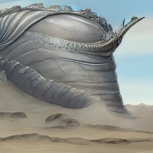 Image similar to joe biden's with dune sandworm body shai-hulud, artstation, sandworm, shai-hulud, shai hulud