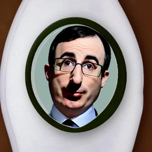Prompt: a photo of an olive in the shape of john oliver's face