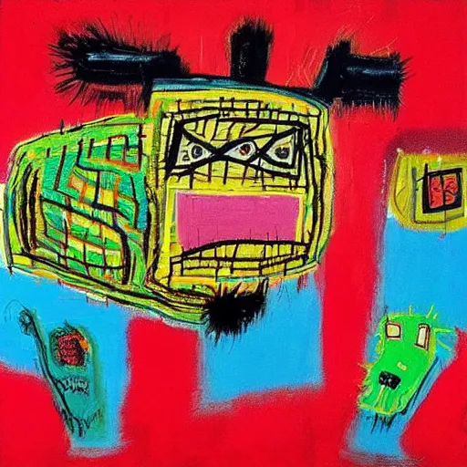 Image similar to “giant pig, diamonds, berries, neo-expressionist, by Jean-Michel Basquiat”