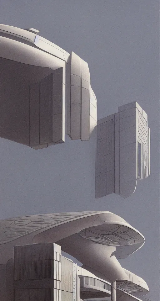 Image similar to huge futuristic building, illustration by bo bartlett, detailed, sharp, 8 k