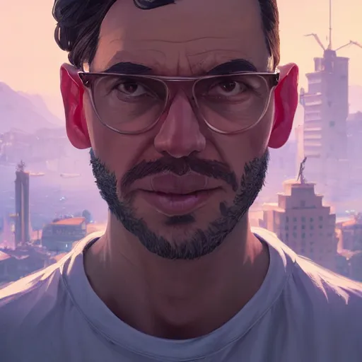 Image similar to highly detailed portrait condorito in gta v, stephen bliss, unreal engine, fantasy art by greg rutkowski, loish, rhads, ferdinand knab, makoto shinkai and lois van baarle, ilya kuvshinov, rossdraws, tom bagshaw, global illumination, radiant light, detailed and intricate environment