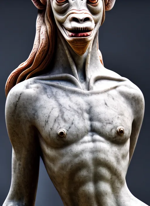 Image similar to jar jar binks as marble statue by michaelangelo, high lights, 4 k, high detailed photography, 5 0 mm lens, depth of field, cinematic