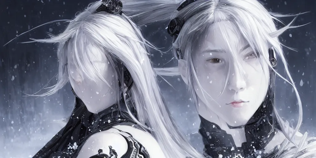 Image similar to portrait ninja gaiden girl, black plus white ninja wardrobe, at snowy fuji mountain sunrise, ssci - fi and fantasy, intricate and very very beautiful, detailed, digital painting, artstation, concept art, smooth and sharp focus, illustration, art by tian zi and wlop and alphonse mucha