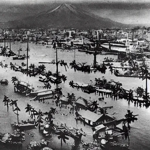 Image similar to japanese invasion of manila, historical photo, realistic