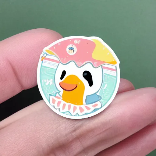 Prompt: kawaii goose sticker