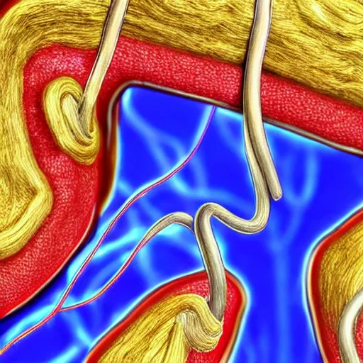 Image similar to detailed realistic illustration of a neuromuscular junction