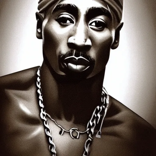 Image similar to tupac shakur, 9 0 years old, photograph realistic