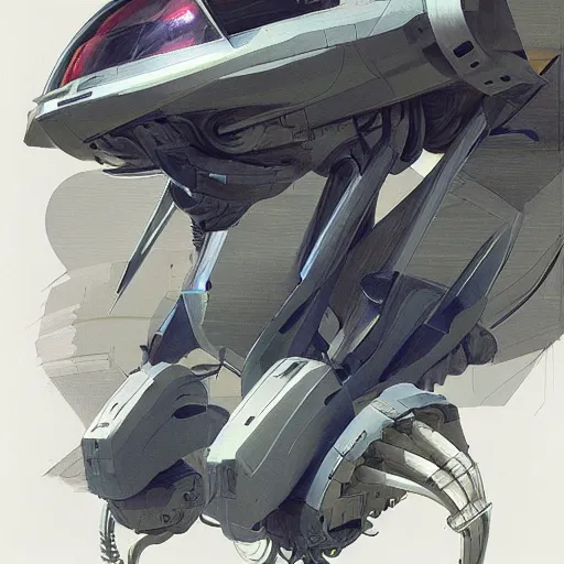 Prompt: painting of scifi gadget / tech hardsurface shape form exploration, big medium small, artstation, colored marker, paper collage, syd mead, hr giger, andreas achenbach, concept art