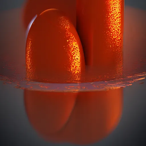 Prompt: giant stacks of orange coloured lipbalm, backlit, high detail, glossy, artstation, octane render