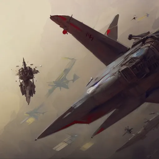 Prompt: concept art of aircraft, highly detailed painting by dustin nguyen, akihiko yoshida, greg tocchini, greg rutkowski, cliff chiang, 4 k resolution, trending on artstation, 8 k