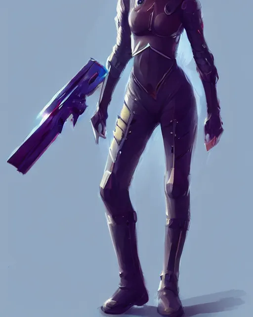 Prompt: concept art of a futurstic warior, wearing tight futurstic clothes, holding a futuristic weapon | | cute - fine - fine details by stanley artgerm lau, wlop, rossdraws, james jean, andrei riabovitchev, marc simonetti, and sakimichan, trending on artstation