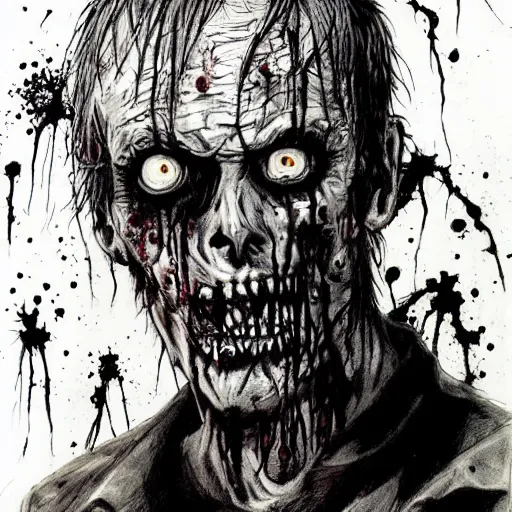 Image similar to zombie from the walking dead drawn by ben templesmith