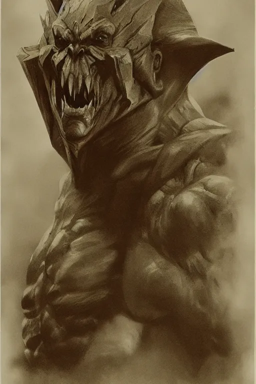 Image similar to beast man from masters of the universe, portrait, full body, symmetrical features, silver iodide, 1 8 8 0 photograph, sepia tone, aged paper, sergio leone, master prime lenses, cinematic