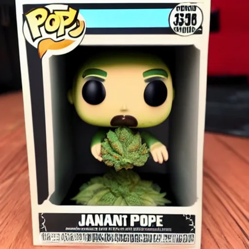 Prompt: beautiful giant marijuana bud as a funko pop