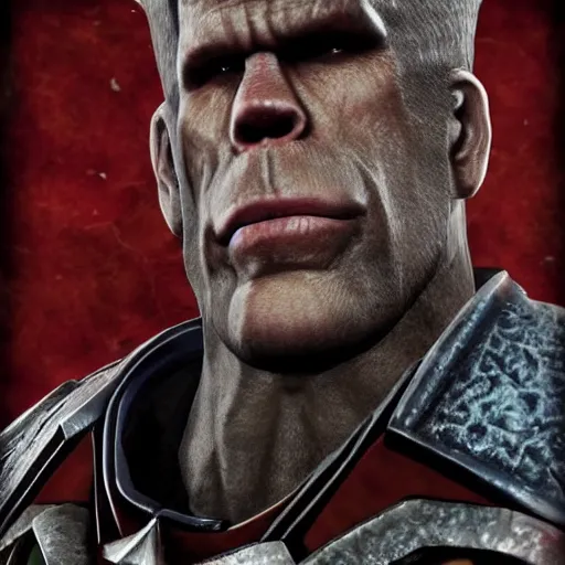 Prompt: Warhammer 40k Ron Perlman, photorealistic