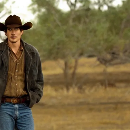 Image similar to josh hartnett as ennis del mar in brokeback mountain