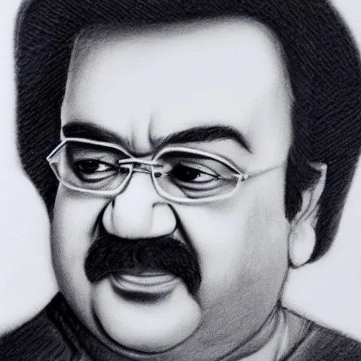 Image similar to graphite sketch of mohanlal