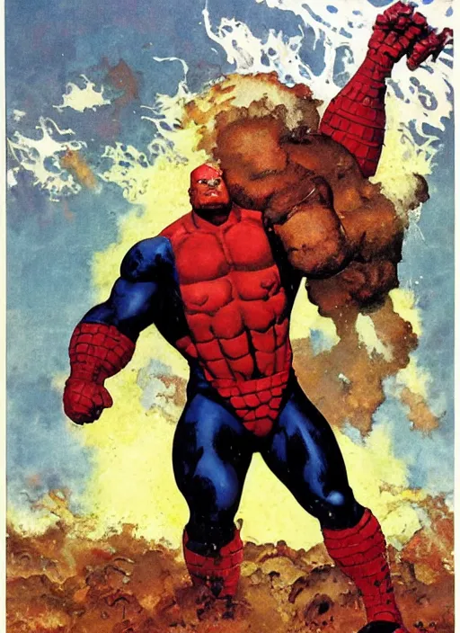 Prompt: full body and head portrait of marvel mutant juggernaut, dynamic action, painted by norman rockwell and phil hale and greg staples and tom lovell and frank schoonover and jack kirby