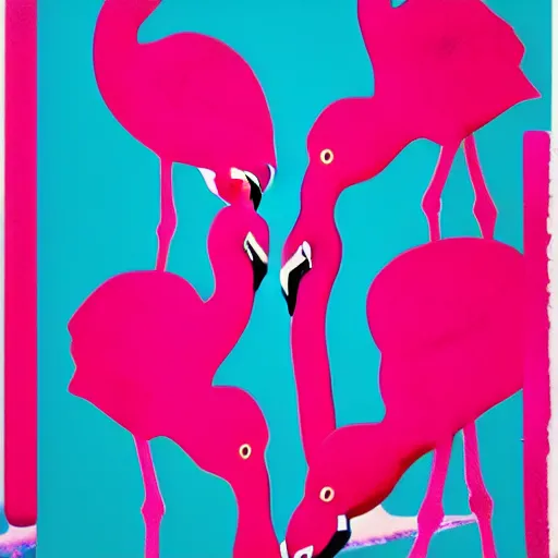 Image similar to flamingo warhol