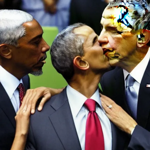 Image similar to obama kissing omar little, cctv footage