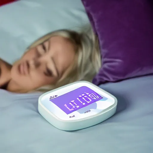 Prompt: a digital alarm clock in the shape of Jenny Wakemen