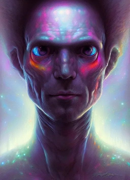 Prompt: A psychedelic portrait of grey alien👽, digital art by Eugene de Blaas and Ross Tran, vibrant color scheme, highly detailed, in the style of romanticism, cinematic, artstation, Greg rutkowski