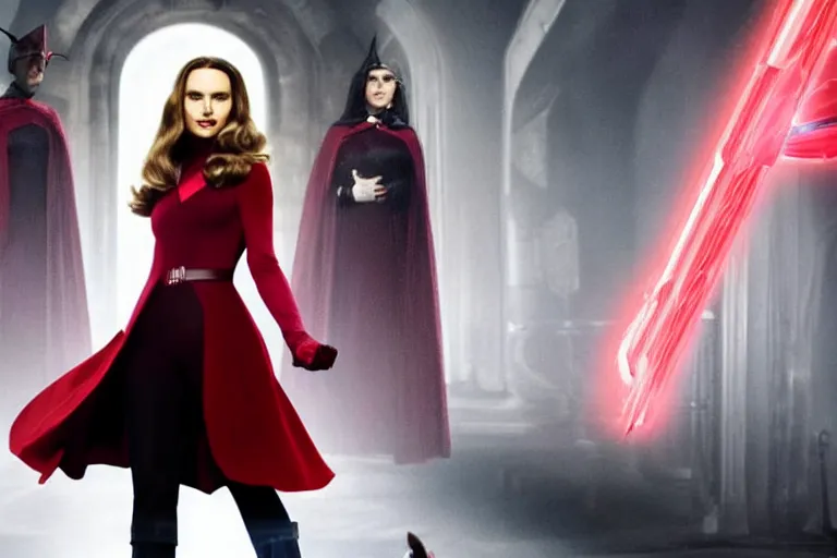 Image similar to film still of Natalie Portman as Wanda Maximoff Scarlett Witch in Multiverse of Madness