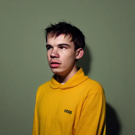 Prompt: cottagecore - realistic portrait of rex orange county, sunflower, dynamic lighting, indie aesthetic