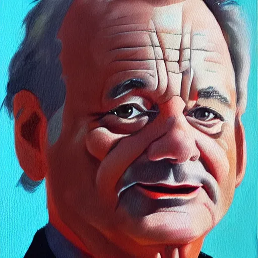 Image similar to close up portrait of bill murray painted by igor sid