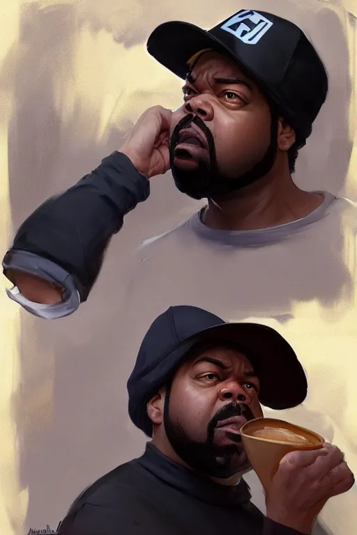 Image similar to ice cube making pancakes animation pixar style, by magali villeneuve, artgerm, jeremy lipkin and michael garmash, rob rey and kentaro miura style, golden ratio, trending on art station